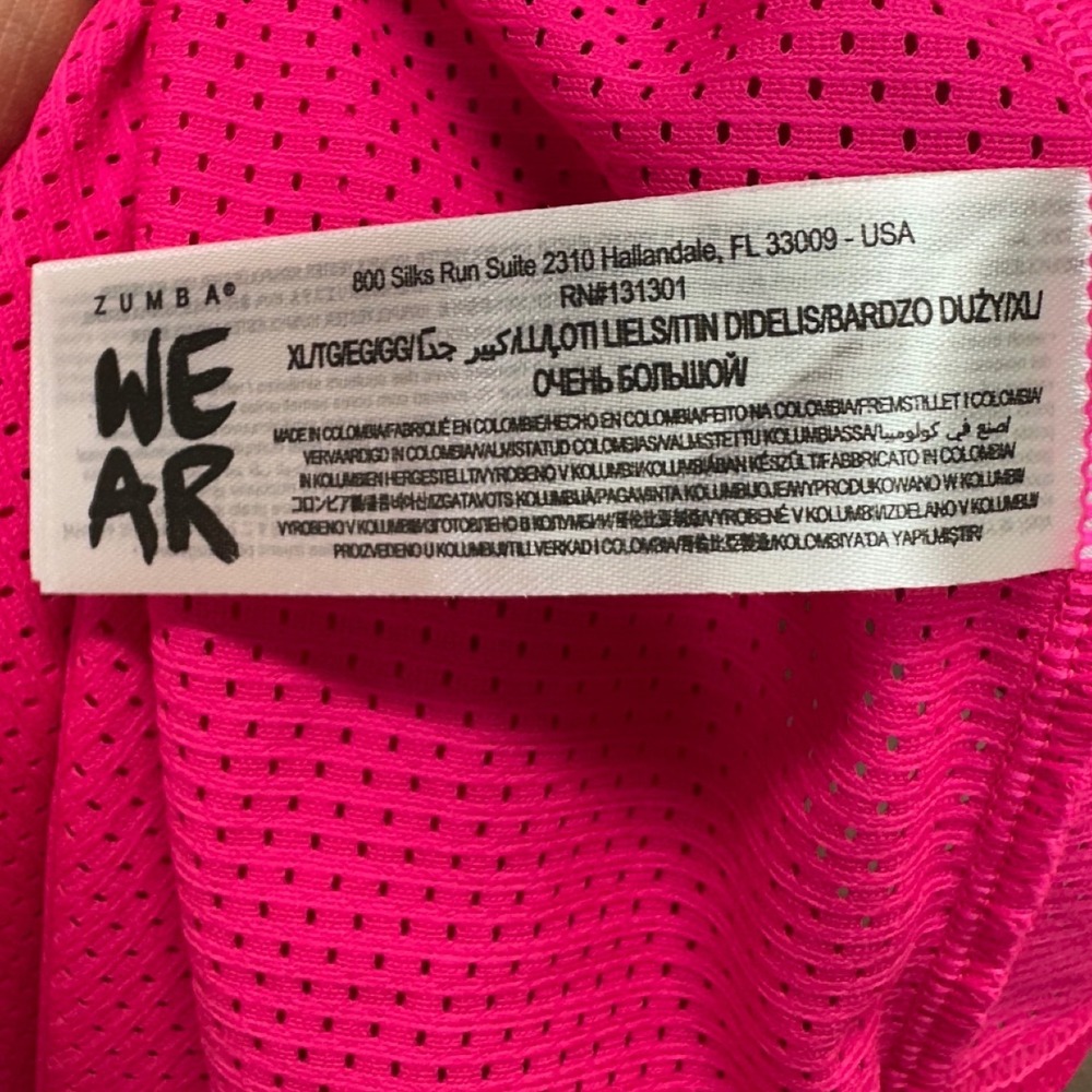 Zumba Wear Zumbini Instructor Mesh‎ Tank Top Pink Black XL Athletic Jersey Retro - Picture 5 of 6